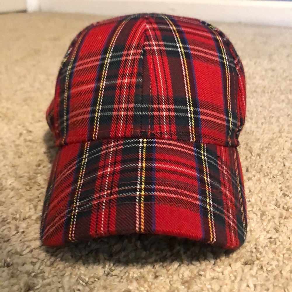 Red plaid hat